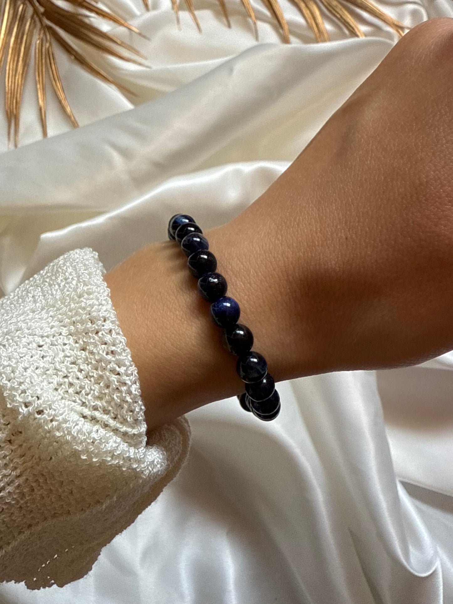 Bracelet oeil de tigre bleu