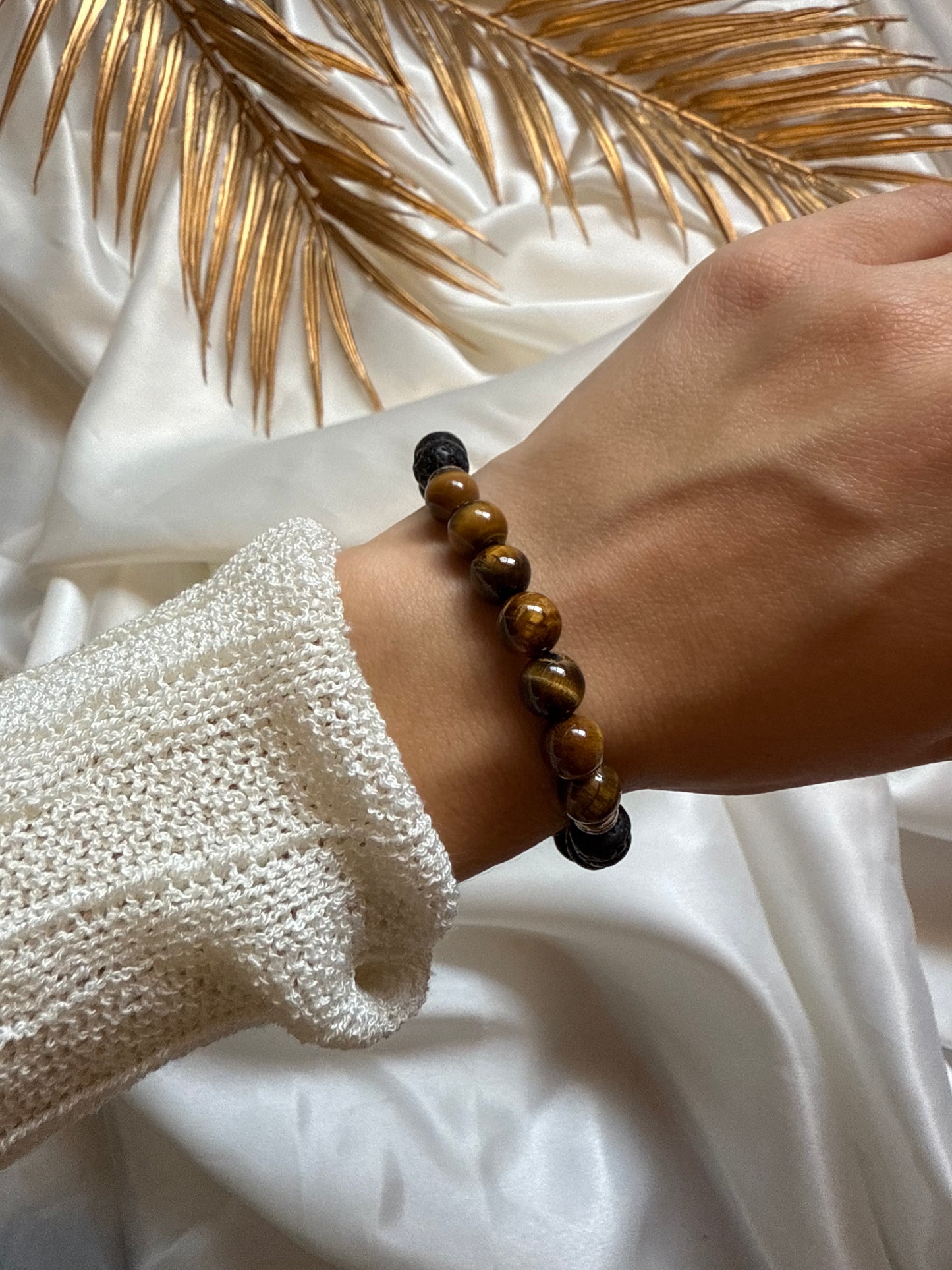 Bracelet - Pierre de lave & Oeil de Tigre