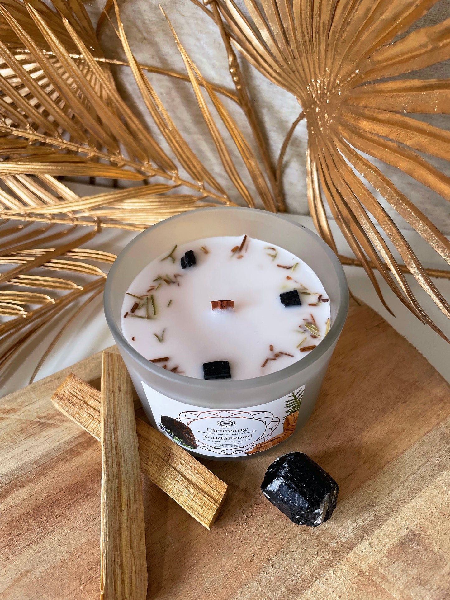 Bougie Green Tree 'Nettoyage' Tourmaline Noire + Santal 256g