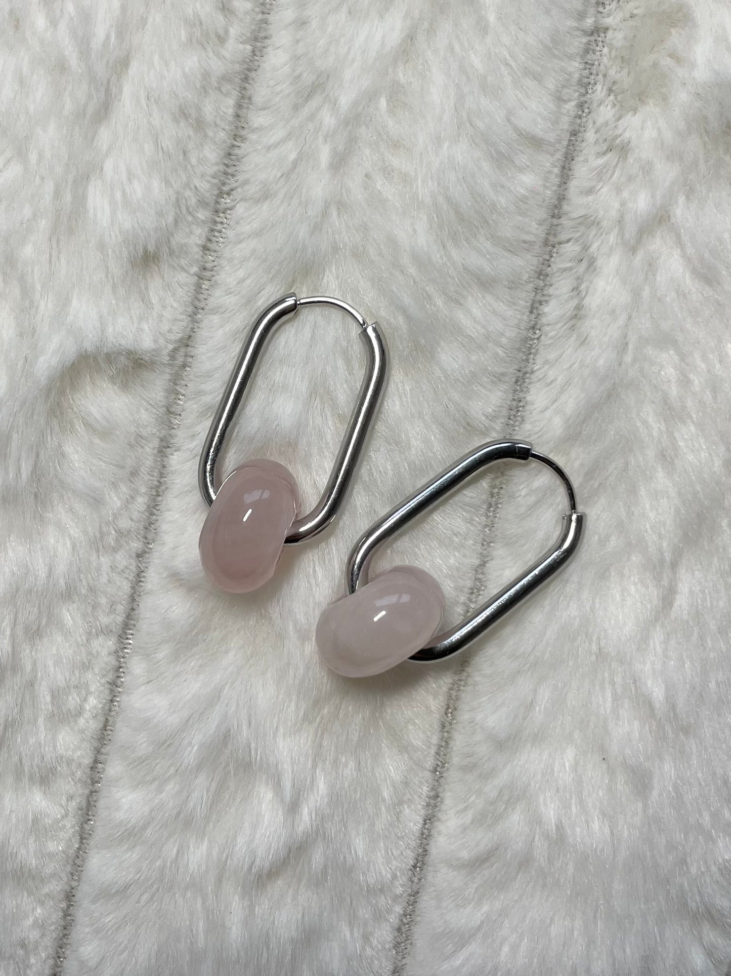 Boucles d’oreilles Léna | Quartz Rose