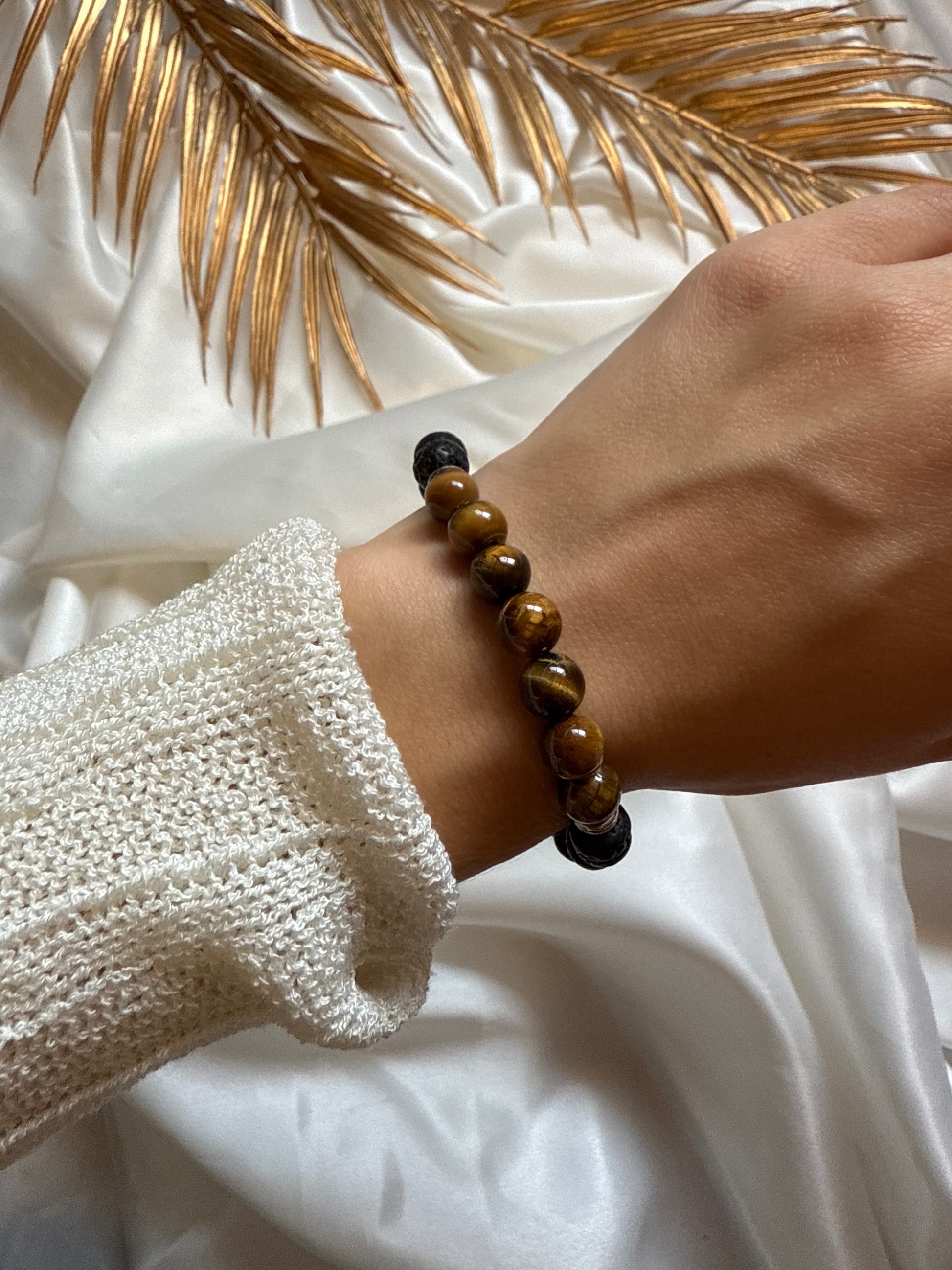 Bracelet - Pierre de lave & Oeil de Tigre