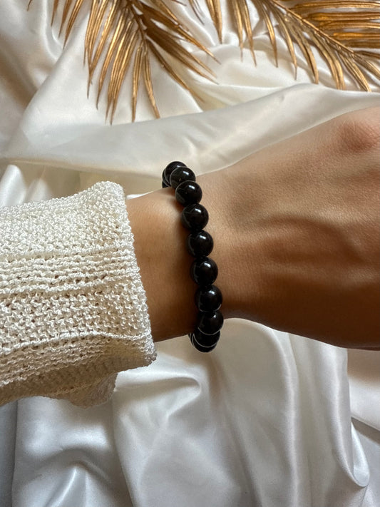 bracelet obsidienne doré