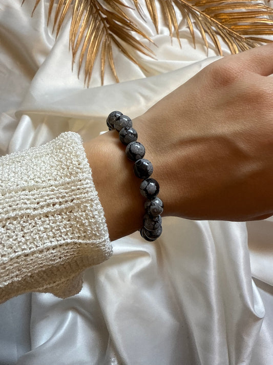Bracelet Obsidienne Neige