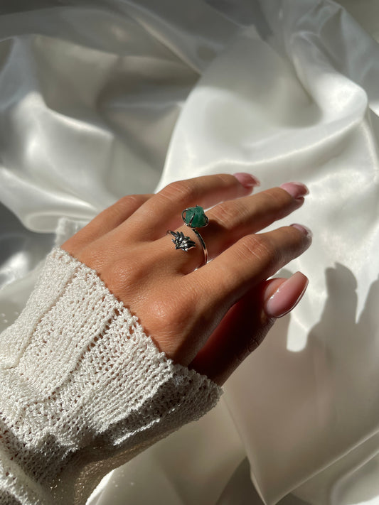 Bague Lotus - Amazonite