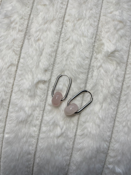 Boucles d’oreilles Léna | Quartz Rose